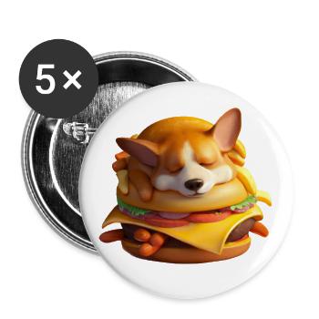 mjam mjam jam - Buttons groß 56 mm (5er Pack) - Weiß - Vorne