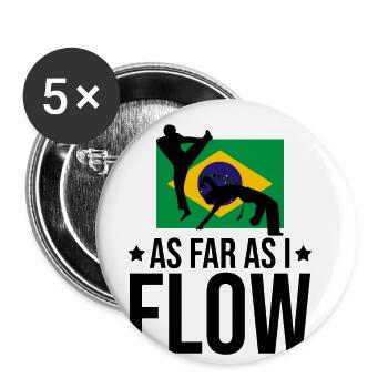 Brasilianischer Tanz für Kickboxen - Buttons groß 56 mm (5er Pack) - Weiß - Vorne