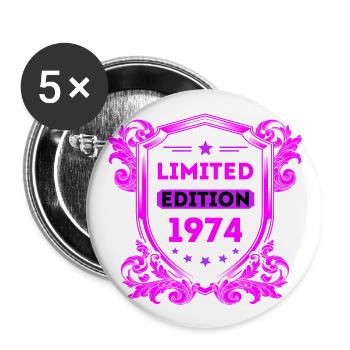 1974 - Lot de 5 grands badges (56 mm) - blanc - Devant