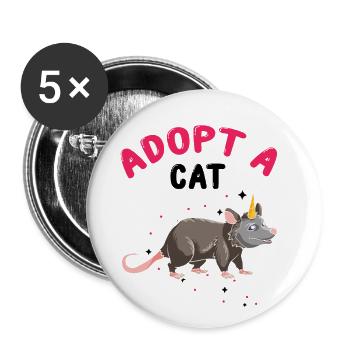 Sariga Design pour opossum et raton laveur - Lot de 5 grands badges (56 mm) - blanc - Devant