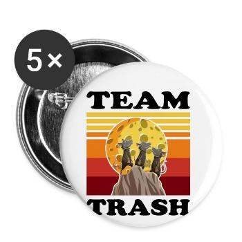 Sariga Design pour opossum et raton laveur - Lot de 5 grands badges (56 mm) - blanc - Devant