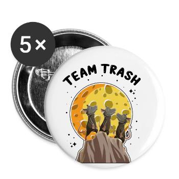 Opossum Design pour les amateurs de ratons laveurs et de marsupiaux - Lot de 5 grands badges (56 mm) - blanc - Devant