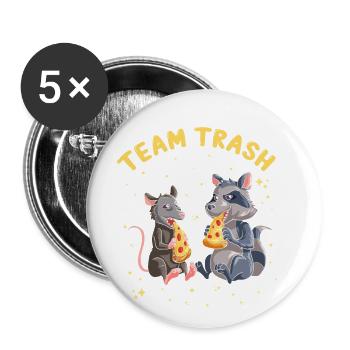 Opossum Design pour les amateurs de ratons laveurs et de marsupiaux - Lot de 5 grands badges (56 mm) - blanc - Devant