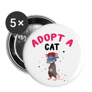 Sariga Design pour opossum et raton laveur - Lot de 5 grands badges (56 mm) - blanc - Devant