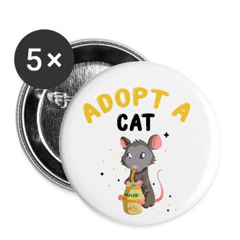 Sariga Design pour opossum et raton laveur - Lot de 5 grands badges (56 mm) - blanc - Devant