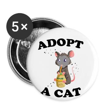 Conception de raton laveur pour opossum et rat marsupial - Lot de 5 grands badges (56 mm) - blanc - Devant