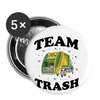 Opossum Design für Waschbär Fans und Beutelratze - Buttons groß 56 mm (5er Pack) - Weiß - Vorne