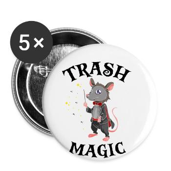 Conception d’opossum pour les amateurs de ratons laveurs et d’opossums - Lot de 5 grands badges (56 mm) - blanc - Devant