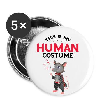 Conception d’opossum pour les amateurs de ratons laveurs et d’opossums - Lot de 5 grands badges (56 mm) - blanc - Devant