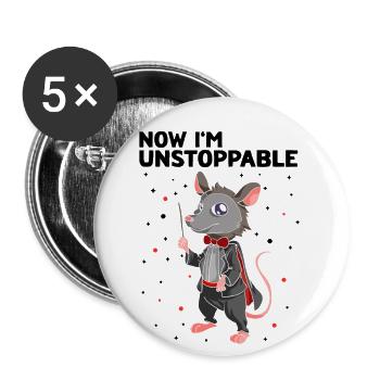 Sariga Design für Opossum und Waschbär - Buttons groß 56 mm (5er Pack) - Weiß - Vorne