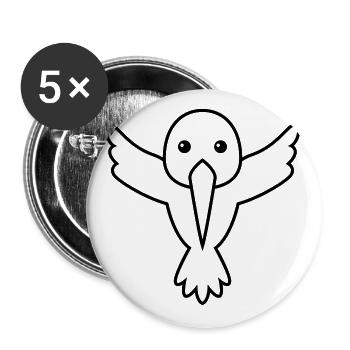 Colibri animal comique - Lot de 5 grands badges (56 mm) - blanc - Devant