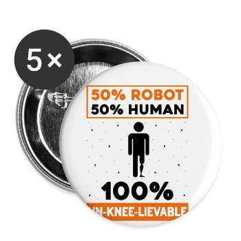 Artificial limb design for leg prosthesis - Buttons large 2.2''/56 mm (5-pack) - white - Front
