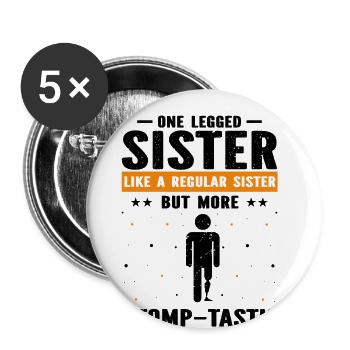Conception de jambe bionique pour prothèses de jambe - Lot de 5 grands badges (56 mm) - blanc - Devant