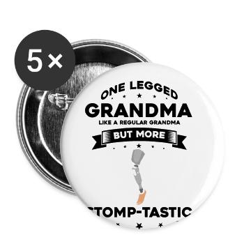Künstliches Bein Design für Beinprothesen - Buttons groß 56 mm (5er Pack) - Weiß - Vorne