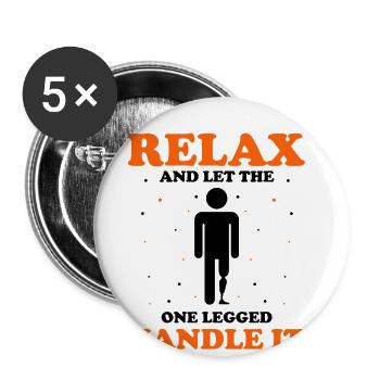 Conception de jambe bionique pour prothèses de jambe - Lot de 5 grands badges (56 mm) - blanc - Devant