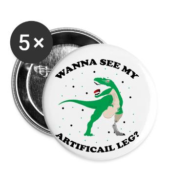 Beinprothesendesign und Beinprothesen - Buttons groß 56 mm (5er Pack) - Weiß - Vorne