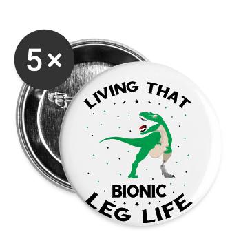 Artificial limb design for leg prosthesis - Buttons large 2.2''/56 mm (5-pack) - white - Front