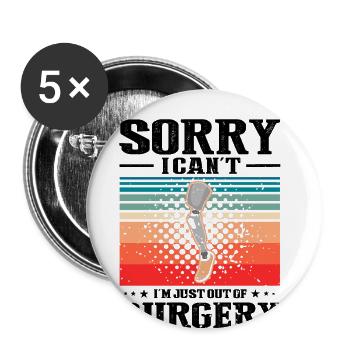 Conception de jambe bionique pour prothèses de jambe - Lot de 5 grands badges (56 mm) - blanc - Devant