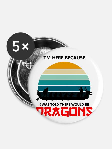 Drachenbootrennen-Design für Drachenbootfahren - Buttons groß 56 mm (5er Pack) - Weiß