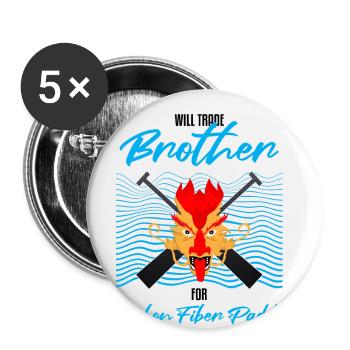 Dragon boating theme for dragon boat paddling - Buttons large 2.2''/56 mm (5-pack) - white - Front