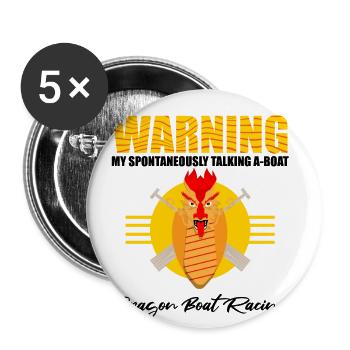 Drachenbootpaddeln für Drachenbootrennen Festival - Buttons groß 56 mm (5er Pack) - Weiß - Vorne
