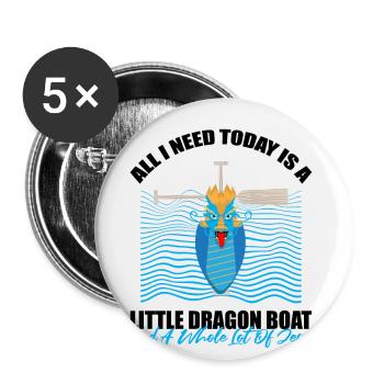 Dragon Boat Paddling for Dragon Boat Race Festival - Buttons large 2.2''/56 mm (5-pack) - white - Front