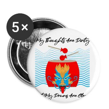 Course de bateaux chinois pour les entraîneurs de bateaux-dragons - Lot de 5 grands badges (56 mm) - blanc - Devant