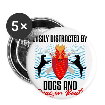 Dragon Boat Paddling for Dragon Boat Race Festival - Buttons large 2.2''/56 mm (5-pack) - white - Front