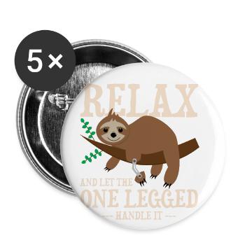 Beinprothesendesign und Beinprothesen - Buttons groß 56 mm (5er Pack) - Weiß - Vorne