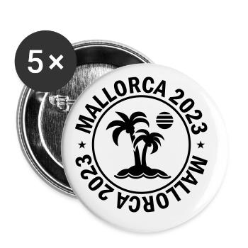 Majorque 2023 Palm - Lot de 5 grands badges (56 mm) - blanc - Devant