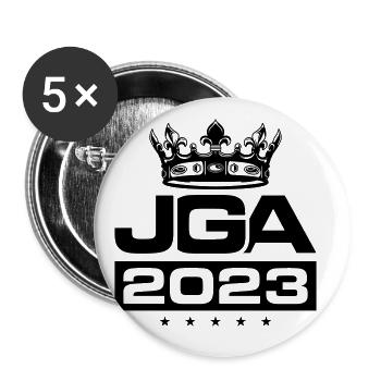 Jga 2023 Enterrement de vie de garçon - Lot de 5 grands badges (56 mm) - blanc - Devant