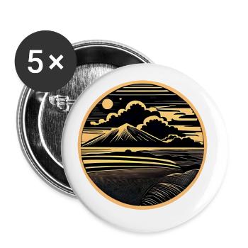 Vintage Beach Landscape bb - Lot de 5 grands badges (56 mm) - blanc - Devant