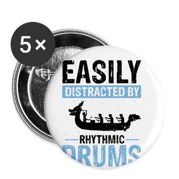 Dragon Boat Crew and Dragon Boat Riding - Buttons large 2.2''/56 mm (5-pack) - white - Front