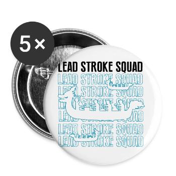 Bateau-dragon et équipage de bateau-dragon - Lot de 5 grands badges (56 mm) - blanc - Devant