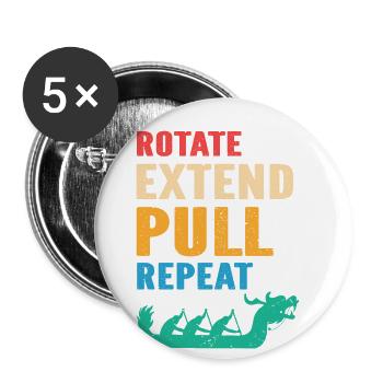 Festival chinois de course de bateaux-dragons - Lot de 5 grands badges (56 mm) - blanc - Devant