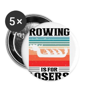 Course de bateaux chinois pour les entraîneurs de bateaux-dragons - Lot de 5 grands badges (56 mm) - blanc - Devant