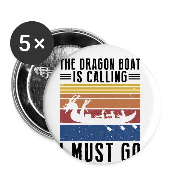 Dragon Boat Paddling for Dragon Boat Race Festival - Buttons large 2.2''/56 mm (5-pack) - white - Front