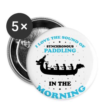 Dragon Boat Paddling for Dragon Boat Race Festival - Buttons large 2.2''/56 mm (5-pack) - white - Front