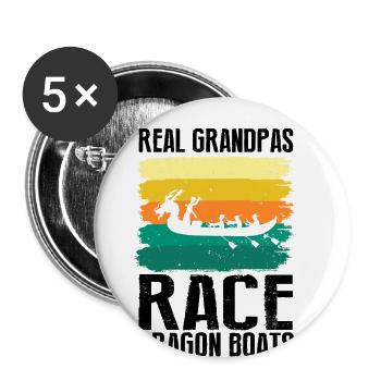 Festival chinois de course de bateaux-dragons - Lot de 5 grands badges (56 mm) - blanc - Devant