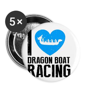 Dragon Boat Crew and Dragon Boat Riding - Buttons large 2.2''/56 mm (5-pack) - white - Front