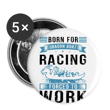 Festival chinois de course de bateaux-dragons - Lot de 5 grands badges (56 mm) - blanc - Devant
