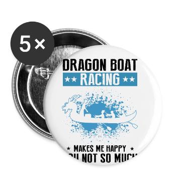 Entraîneur de bateau-dragon et bateau-dragon - Lot de 5 grands badges (56 mm) - blanc - Devant