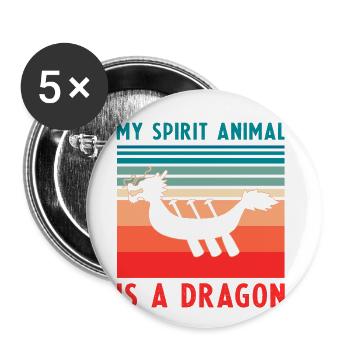 Dragon Boat Crew and Dragon Boat Riding - Buttons large 2.2''/56 mm (5-pack) - white - Front
