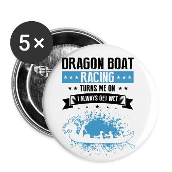 Course de bateaux chinois pour les entraîneurs de bateaux-dragons - Lot de 5 grands badges (56 mm) - blanc - Devant