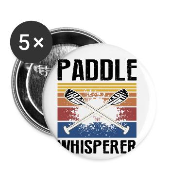 Bateau-dragon et équipage de bateau-dragon - Lot de 5 grands badges (56 mm) - blanc - Devant