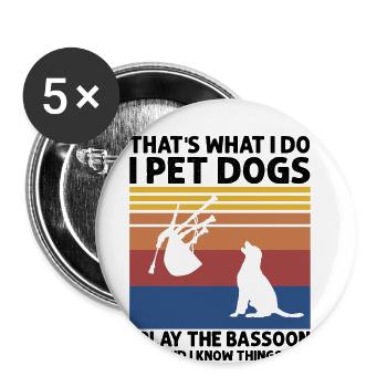 Cornemuse pour instructeurs de cornemuse et cornemuse - Lot de 5 grands badges (56 mm) - blanc - Devant
