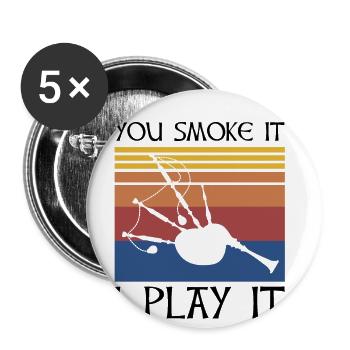 Formation à la cornemuse et à la cornemuse - Lot de 5 grands badges (56 mm) - blanc - Devant