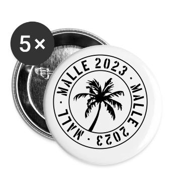 Malle 2023 - Buttons groß 56 mm (5er Pack) - Weiß - Vorne