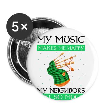 Bagpipes for pipers and Scots - Buttons large 2.2''/56 mm (5-pack) - white - Front