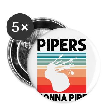 Conception de cornemuse pour Scotland Pride et cornemuse - Lot de 5 grands badges (56 mm) - blanc - Devant